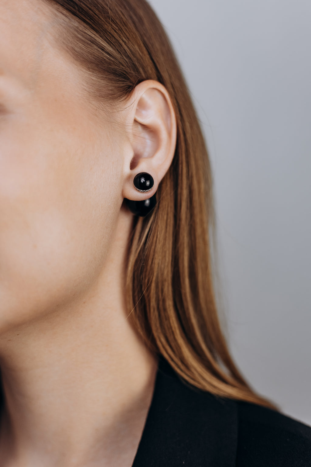 Double Ball Stud Earrings with Sterling Silver Post, 3 cm