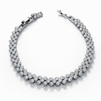 Silver Tone CZ Tennis Bracelet 18+2 cm, 6mm Crystal