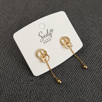 Gold Plated CZ Drop Earrings for Women – Dangle Chain Earrings – Hypoallergenic Jewelry