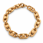 Bold Oval Link Bracelet – Rose Gold Plated Brass, 10 mm