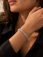 Rhodium Plated AAA CZ Statement Bracelet – Hypoallergenic Non-Tarnish Wedding Jewelry