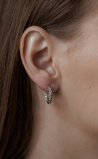 Sedy Jewelry Gold Plated Textured Hoop Earrings, 1.5 cm, Hypoallergenic