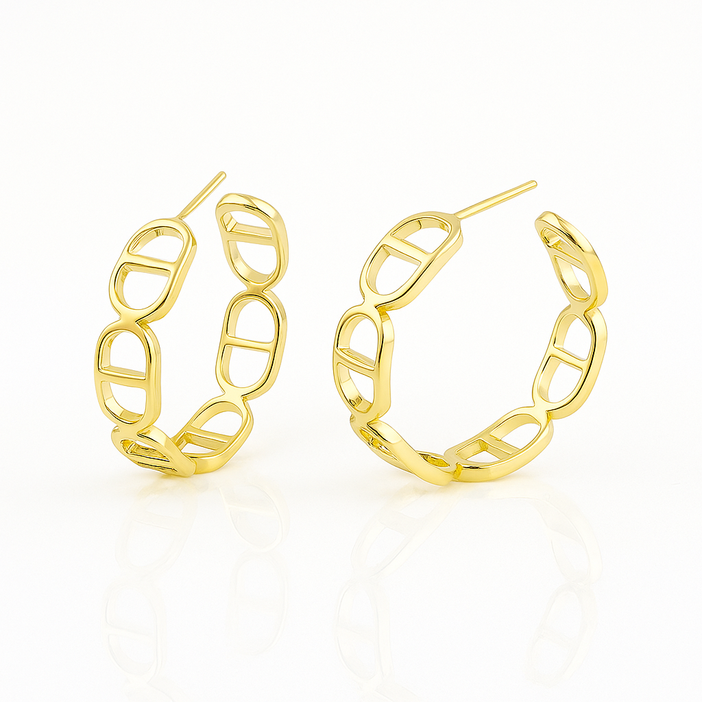 Gold Plated Hoop Earrings 40mm | Sterling Silver Post