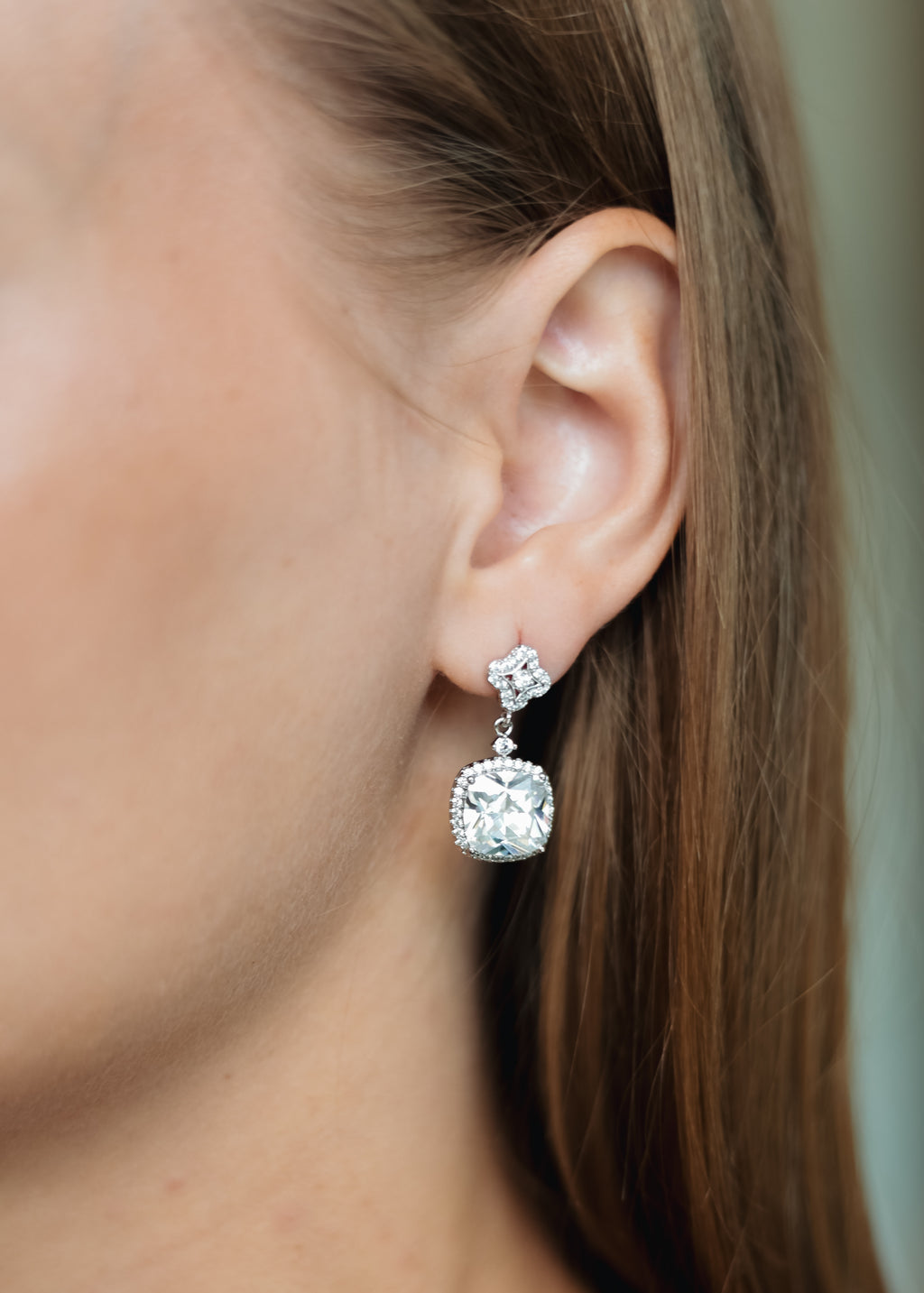 Wedding & Prom Cubic Zirconia Drop Earrings – Gold Plated