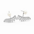 Pearl Jacket Stud Earrings 2.5cm – Silver & Gold