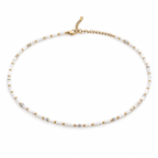 Natural Gemstone Beaded Necklace for Women – Spinel, Amazonite, Malachite, Apatite & Agate, Gold Plated Stainless Steel, 38+5 cm