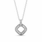 Geometric CZ Pendant Necklace – Gold Plated & Silver Finish | Hypoallergenic | 40+5 cm