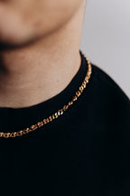 5 mm Curb Chain Necklace 50 cm – Gold Plated or White Gold