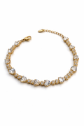Rose Gold CZ Heart Tennis Bracelet – 5 mm, Adjustable 17+3 cm
