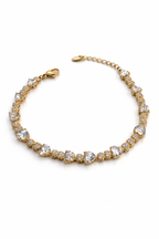 Rose Gold CZ Heart Tennis Bracelet – 5 mm, Adjustable 17+3 cm