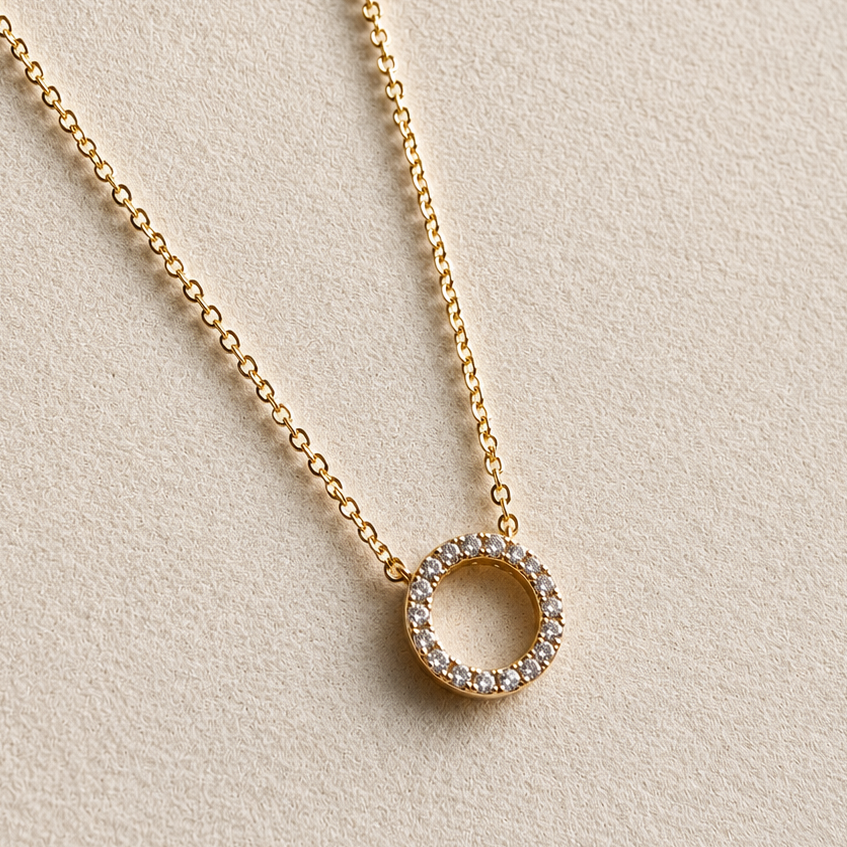 Personalized Initial Letter Necklace in 925 Sterling Silver | Gold Plated CZ Alphabet Pendant | 40+5 cm