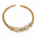 Rose Gold Plated or White Gold Plated CZ Bracelet – Elegant Crystal Bracelet for Women | Non Tarnish | 17.5 + 2.5 cm (6.89” + 0.98”) | Wedding & Evening Jewelry