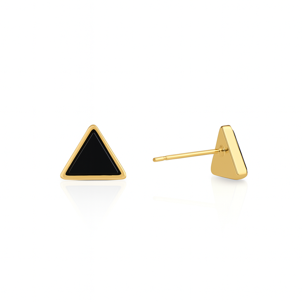Geometric Stud Earrings | Gold Plated Studs 8 mm