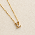 Personalized Initial Letter Necklace in 925 Sterling Silver | Gold Plated CZ Alphabet Pendant | 40+5 cm