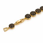 Rose Gold Plated CZ Tennis Bracelet – Black CZ / Clear CZ Crystal Bracelet for Women | Non Tarnish | 17.5 + 3 cm (6.89” + 1.18”)