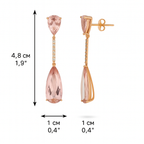 Gold Plated Drop Earrings with Large Crystal Stone – 4.8cm