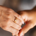 Gold Plated Chain Ring with Cubic Zirconia – Adjustable Sizes 5-7