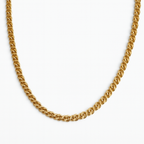 5 mm Curb Chain Necklace 50 cm – Gold Plated or White Gold