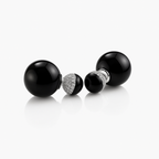 Double Ball Stud Earrings with Sterling Silver Post, 3 cm