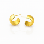 Gold Plated Silver Hoop Earrings – 1.5 cm Diameter, 1.3 cm Wide