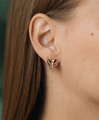 Sedy Jewelry Gold Plated Butterfly Stud Earrings with Pink CZ Stone – 1.5cm