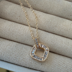 Geometric CZ Pendant Necklace – Gold Plated & Silver Finish | Hypoallergenic | 40+5 cm