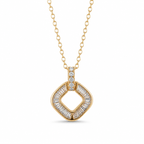Geometric CZ Pendant Necklace – Gold Plated & Silver Finish | Hypoallergenic | 40+5 cm