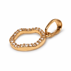 White & Gold Plated Circle CZ Jewelry Set – Leverback Earrings & Pendant