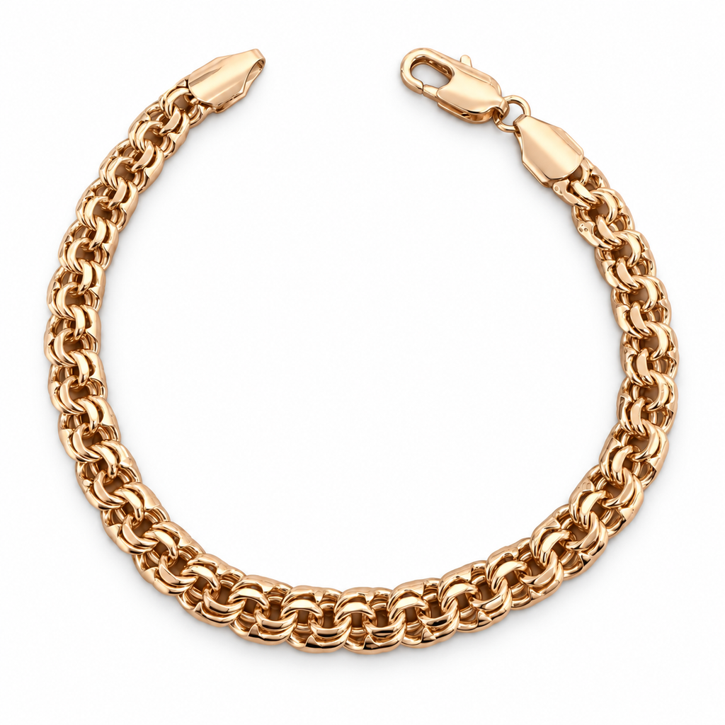 Bismarck Chain Bracelet – Rose Gold Plated Copper, 4mm, 6mm & 8mm