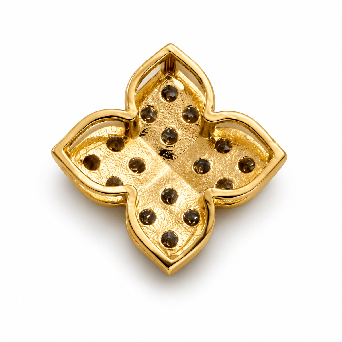 Sparkling Floral Pendant – Gold or White Gold Plated, 18 mm