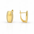 Gold Plated CZ Hoop Earrings | Hypoallergenic Huggie Earrings | Tarnish Resistant | Everyday Minimalist Jewelry for Women
