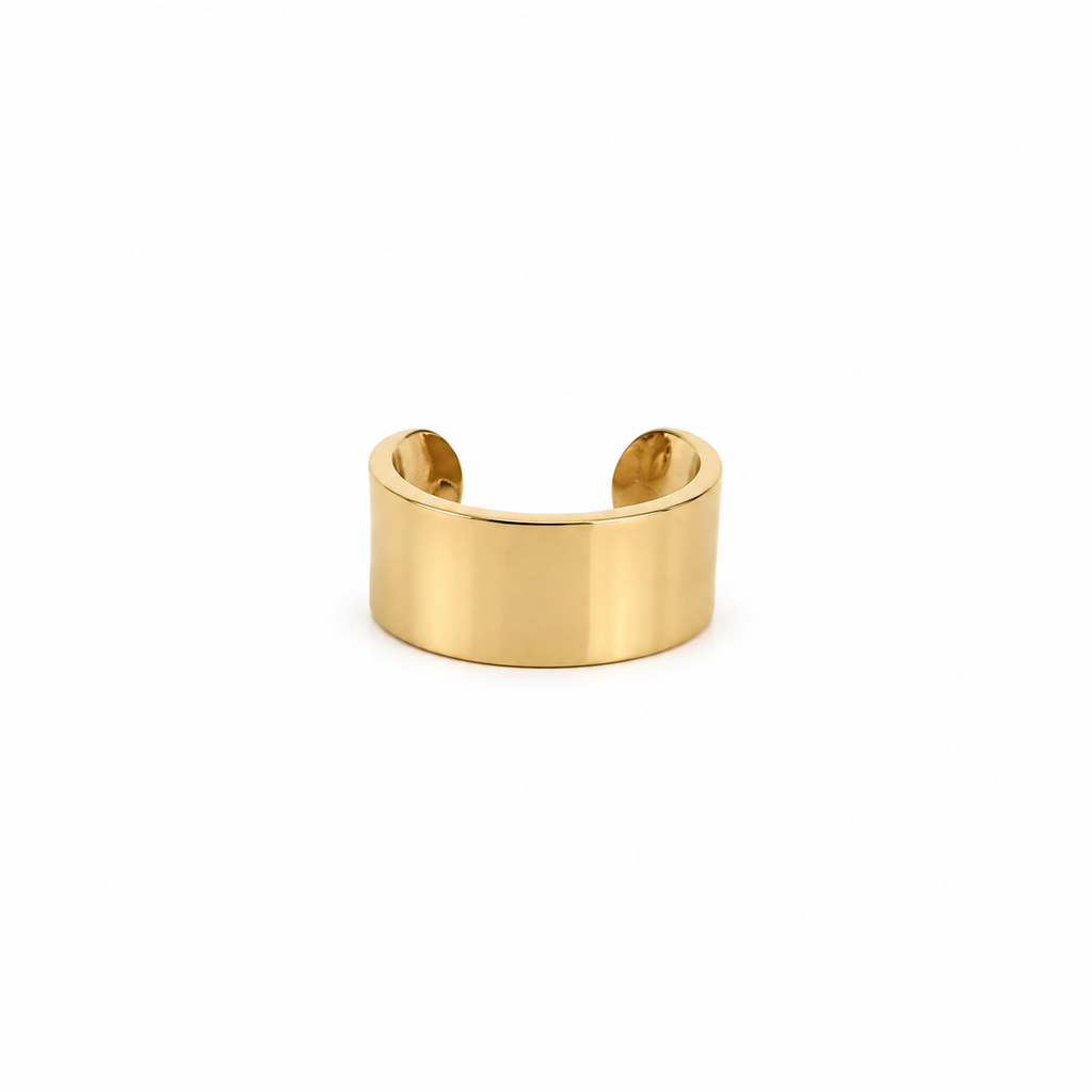 Wide Stainless Steel Ear Cuff – Non-Tarnish, Hypoallergenic, No Piercing, Gold or Silver