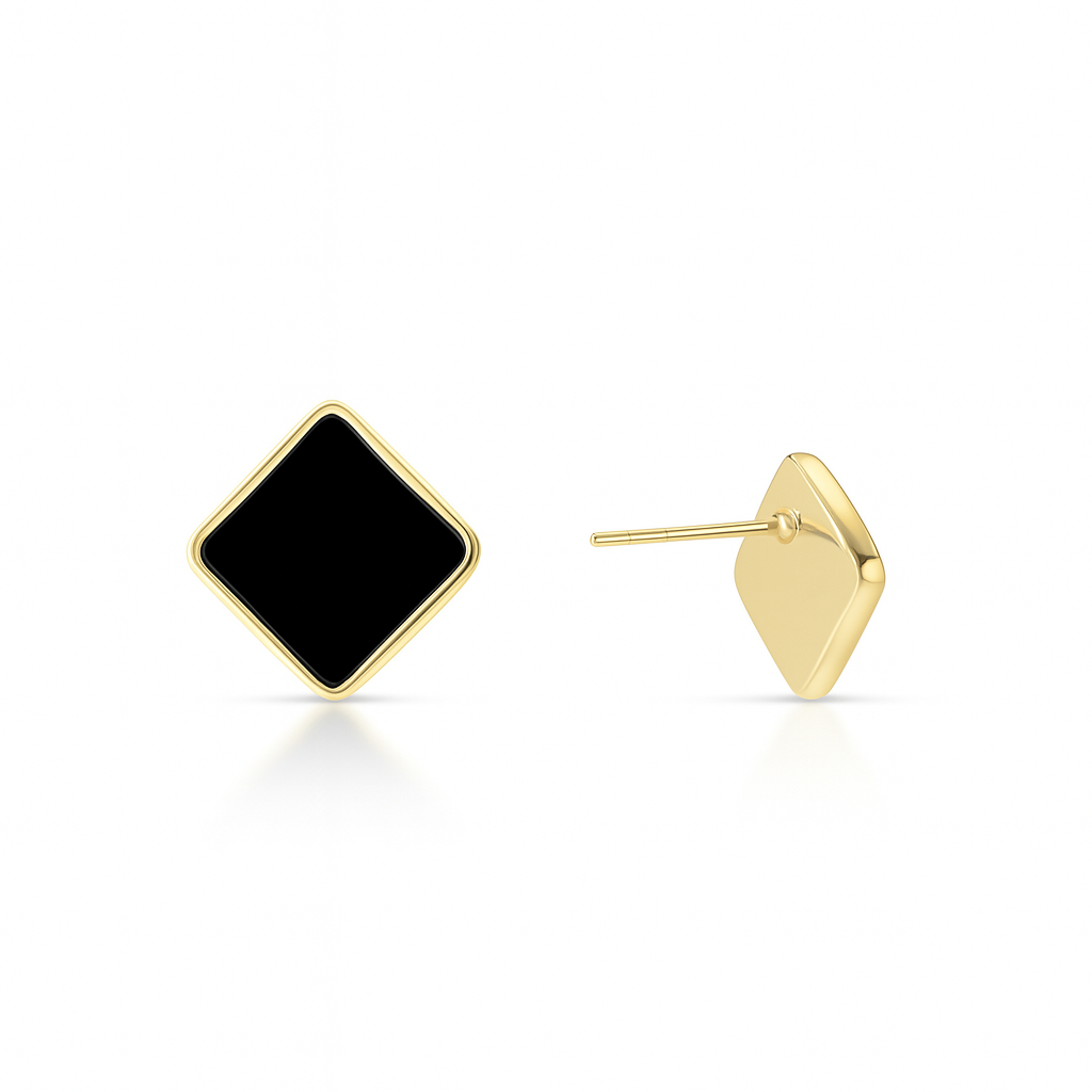 Geometric Stud Earrings | Gold Plated Studs 1 cm