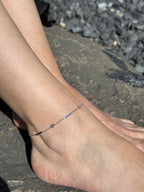 Minimalist CZ Bar Anklet – Stainless Steel, Adjustable 21+5 cm