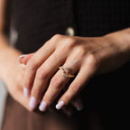 Embrace Ring – Gold Plated Adjustable Ring with Cubic Zirconia by Sedy Jewelry