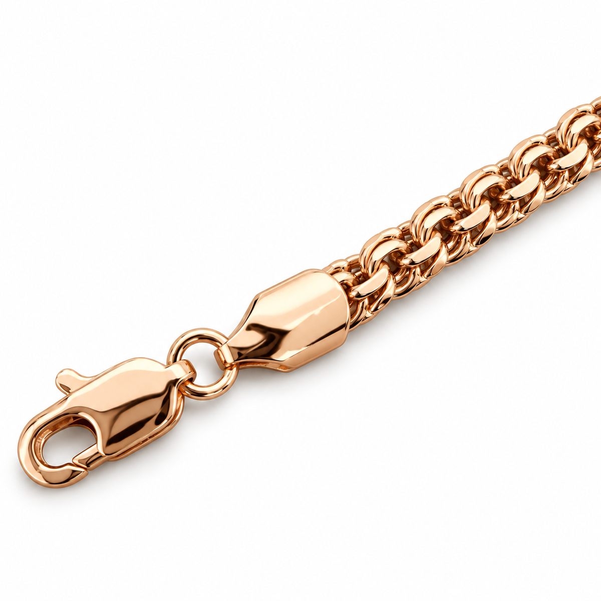 Bismarck Chain Bracelet – Rose Gold Plated Copper, 4mm, 6mm & 8mm