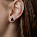Geometric Stud Earrings | Gold Plated Studs 8 mm