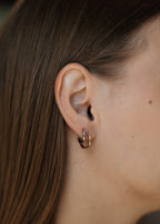 Hypoallergenic Small Hoop Earrings – 14K Gold , Rose & White Gold Plated