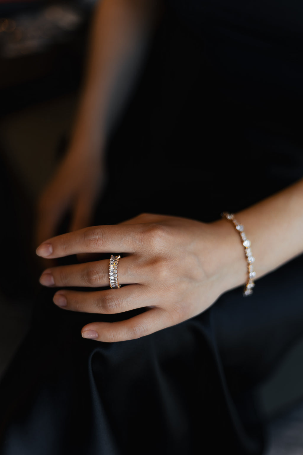 Rose Gold CZ Heart Tennis Bracelet – 5 mm, Adjustable 17+3 cm