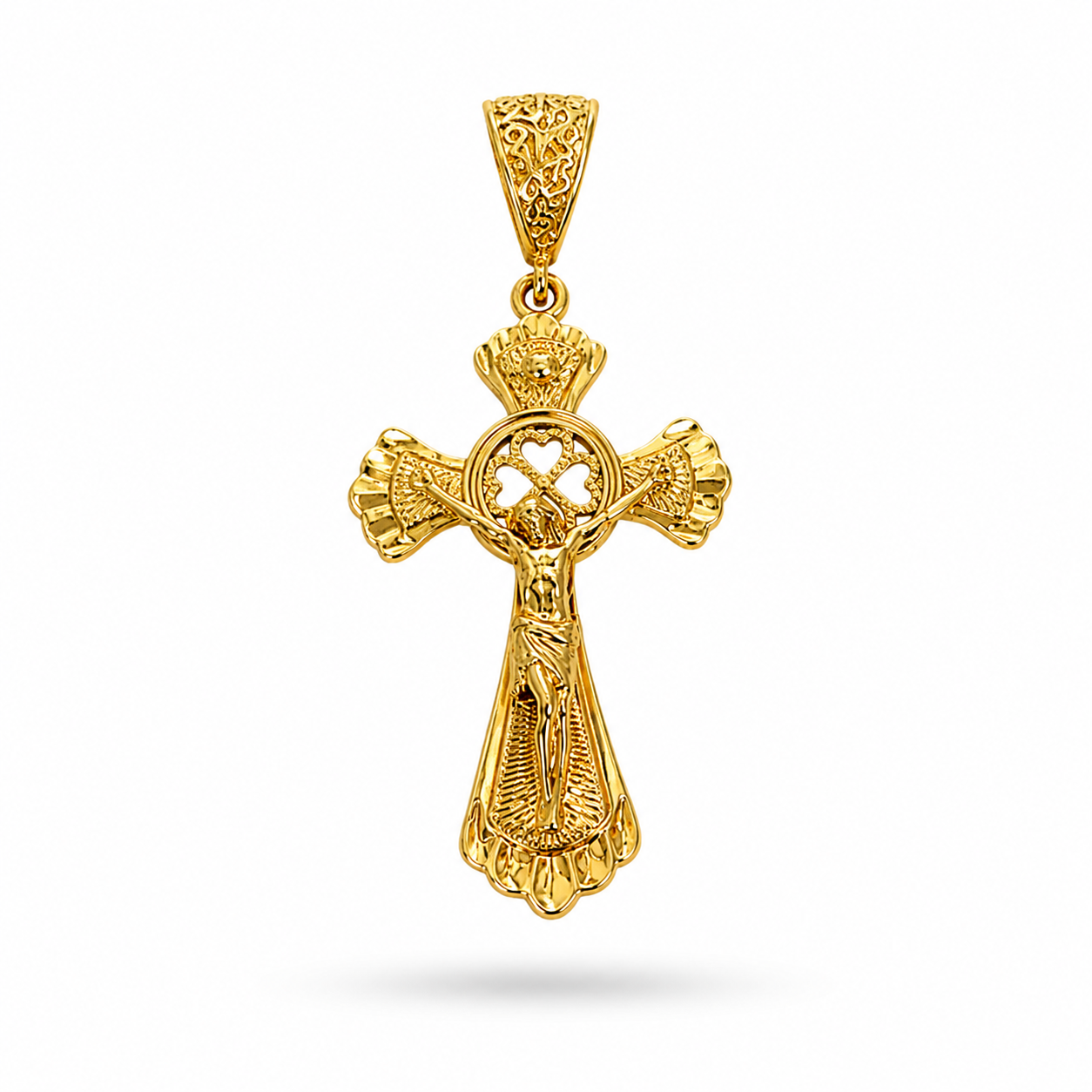 Rose Gold Plated Ornate Pendant Charm – Hypoallergenic Statement Pendant 5.5 × 2.5 cm / 2.17 × 0.98”