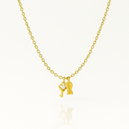 Sedy Jewelry Gold Plated Key and Lock Pendant Necklace, 40+5 cm Chain