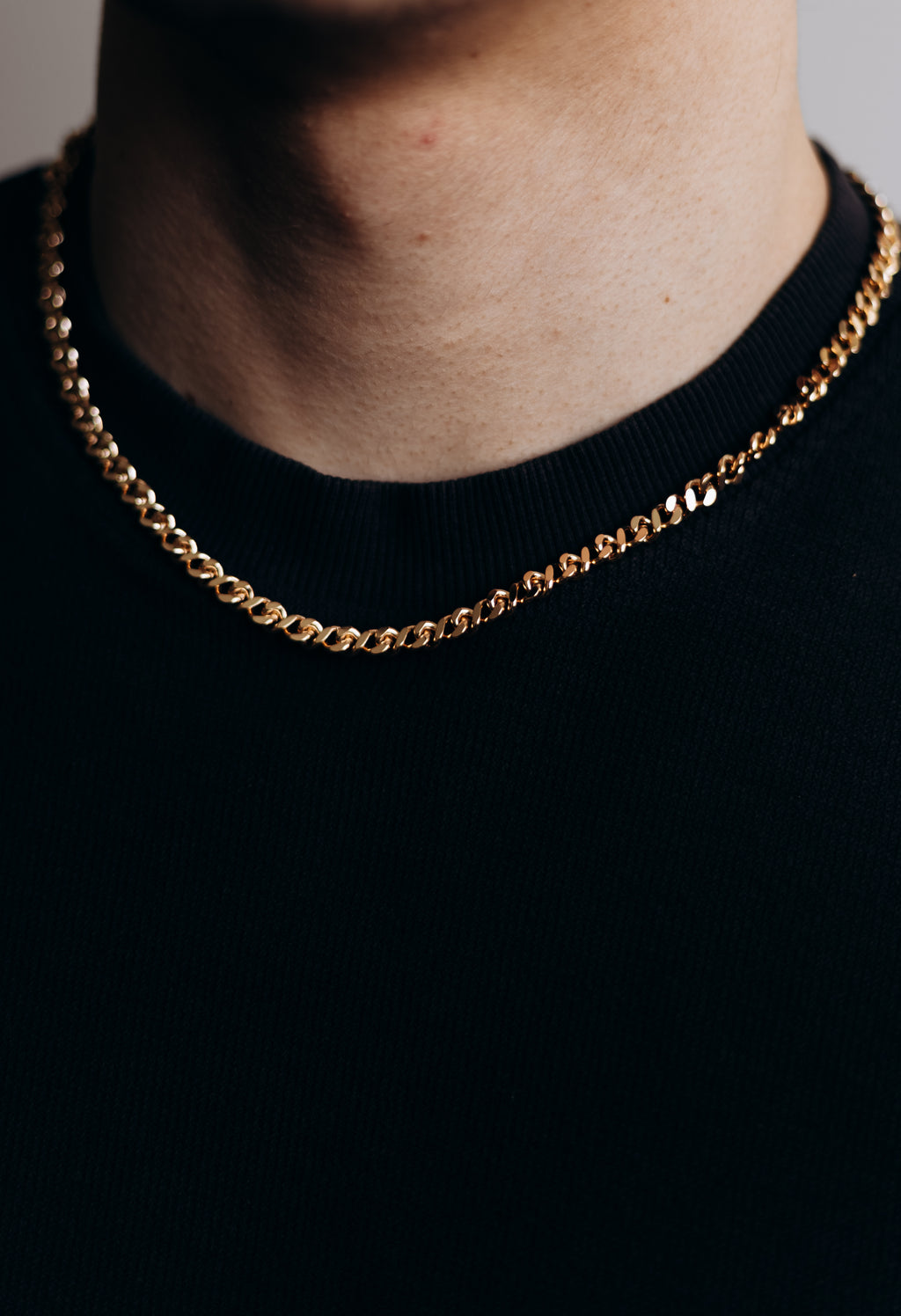 5 mm Curb Chain Necklace 50 cm – Gold Plated or White Gold