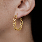 Gold Plated Hoop Earrings 40mm | Sterling Silver Post