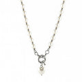 Pearl Necklace with Heart Pendant – Gold or Silver Plated