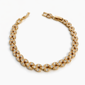 Rose Gold Plated CZ Bracelet – Elegant Crystal Tennis Bracelet for Women | Non Tarnish | 17.5 + 2.5 cm (6.89” + 0.98”) | Wedding & Evening Jewelry