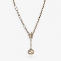 Rose Gold Plated Pendant Necklace – Statement Chain Necklace 45+5 cm