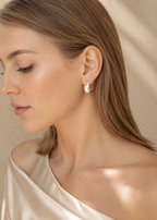 Matte Gold Plated Hoop Earrings with Sterling Silver Post — 2 cm