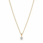 Gold Plated CZ Pendant Necklace – Clear, Red or Pink Stone, Hypoallergenic, Non-Tarnish
