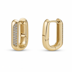 CZ Huggie Earrings | Gold Plated Huggie Hoops 1.7 cm