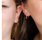 Hypoallergenic Heart Hoop Earrings – Rhodium Plated or 14K Gold